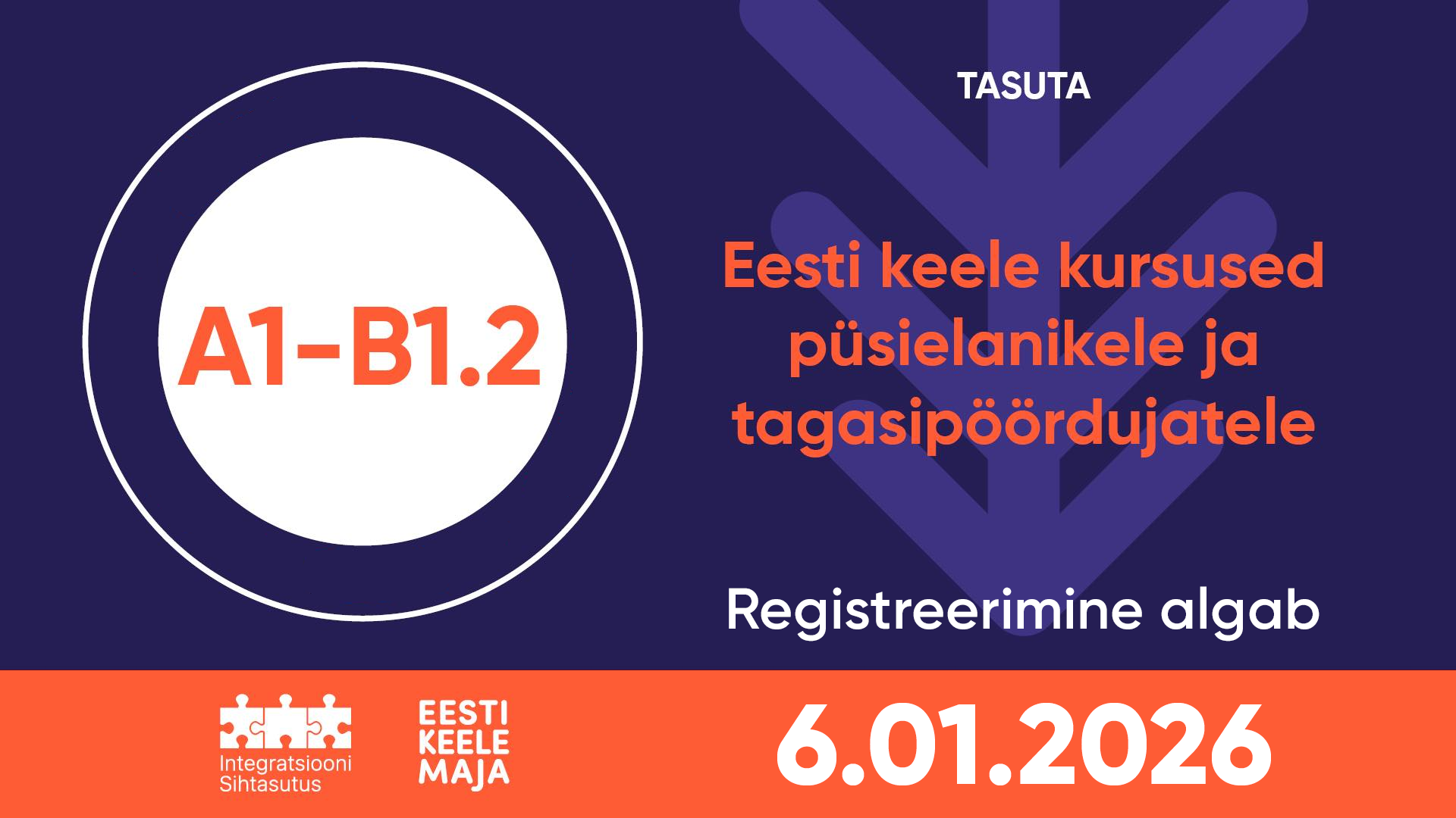 Püsielanikud ja tagasipöördujad on oodatud tasuta eesti keele kursustele